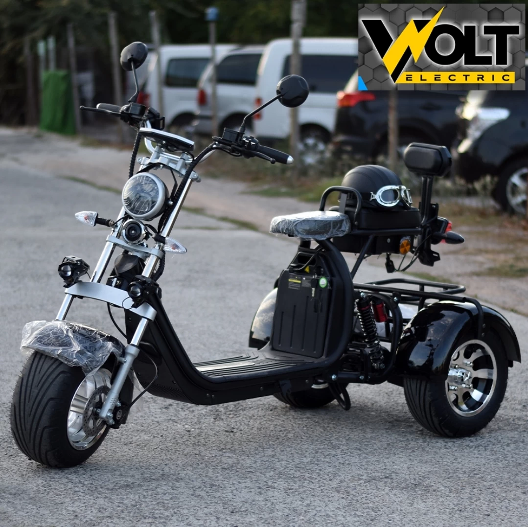 Електрическа триколка volt electric harley 3000w black, 21ah литиева батерия