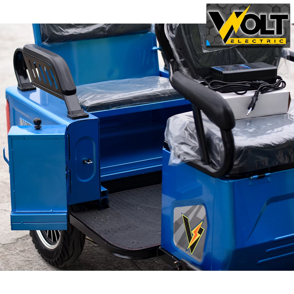 Двуместна cargo електрическа триколка volt electric a10, 1500w, blue