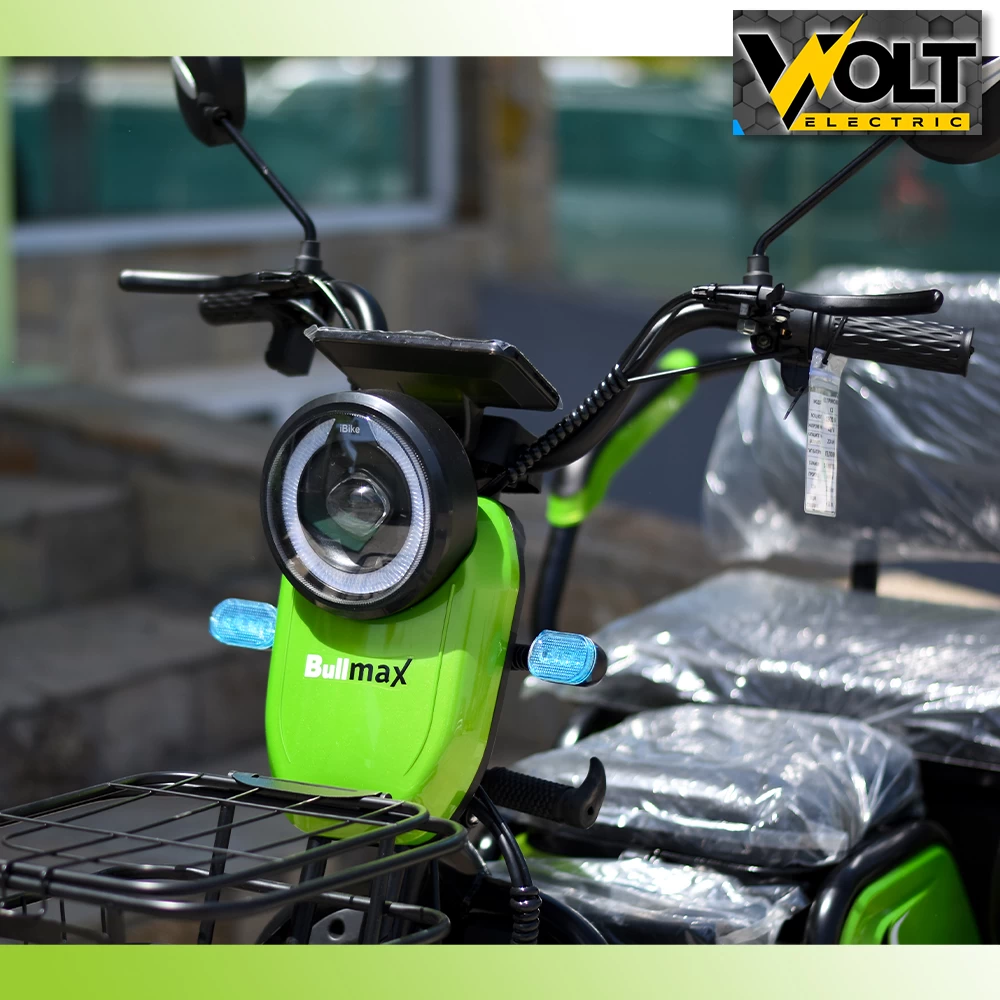 Електрическа триколка, триместна, bullmax c1, lcd дисплей, led светлини, 1500w, 48v, metallic green