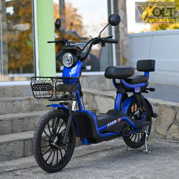 Електрически двуместен скутер с големи 20" гуми, bullmax snake, 750w/48v/20ah, син