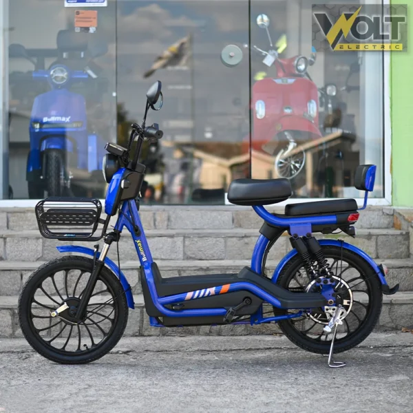 Електрически двуместен скутер с големи 20" гуми, bullmax snake, 750w/48v/20ah, син