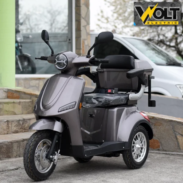Електрическа триколка volt electric fm1 gray, led, 1500w, магнитна спирачка, рекуперация