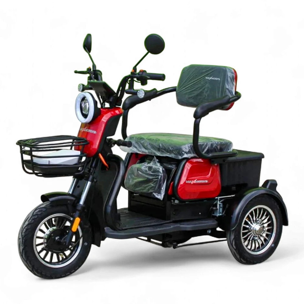 Електрическа триколка max motors x1 1500w, 48v, 20ah, червен металик