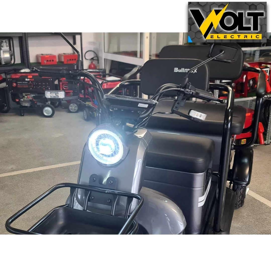 Триместна cargo електрическа триколка bullmax b10 2000w, 60v, 40ah