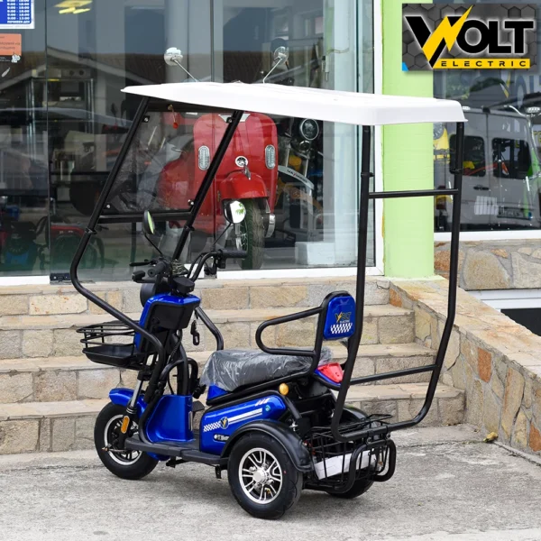 Електрическа триколка volt electric pudding с покрив и страници, 1800w, blue