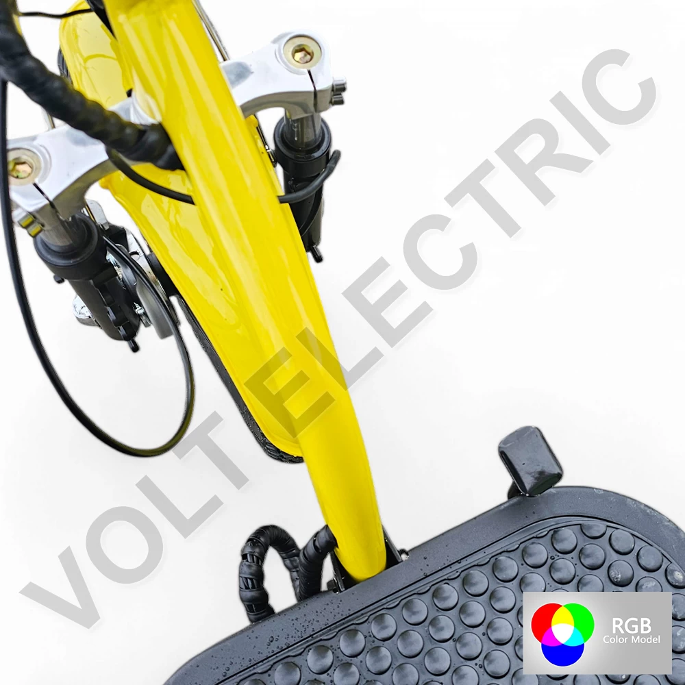 Електрическа триколка volt electric a3 traffic pro rgb 750w, дисплей, крачна спирачка, 2 кошници, led светлини, жълта перла