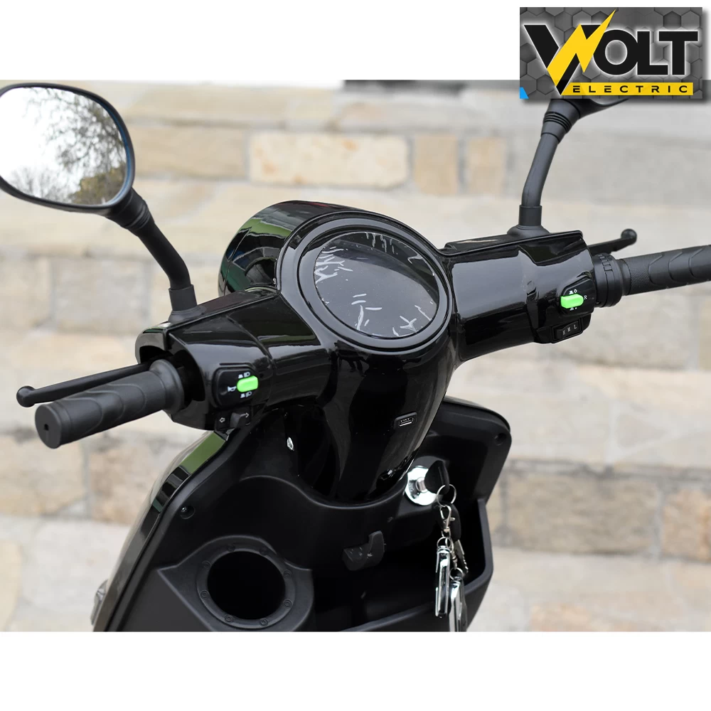 Електрическа триколка volt electric fm1 black, led, 1500w, рекуперация, магнитна спирачка