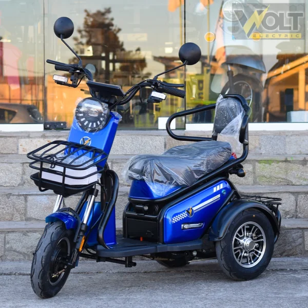 Двуместна електрическа триколка volt electric pudding pro, 1800w, синя