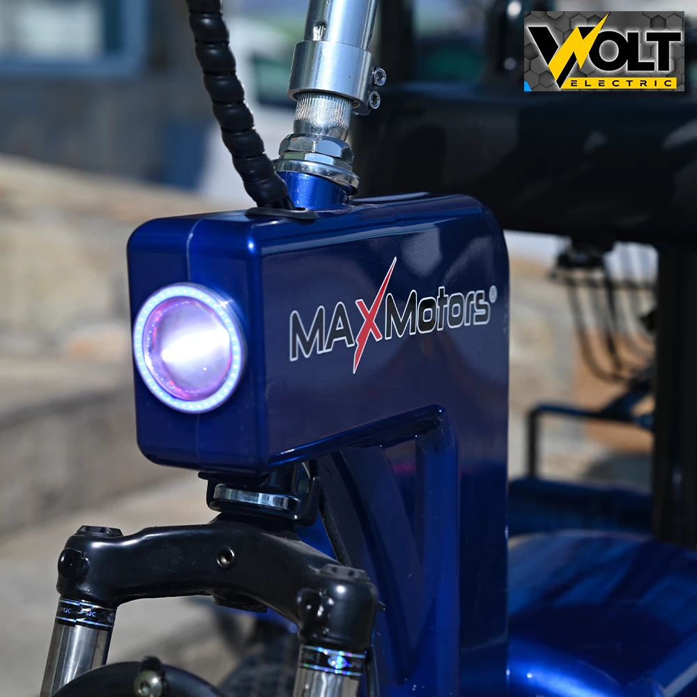 Електрическа триколка, задно предаване, лукс кресло, max motors a6 lux+, 1000w, синя