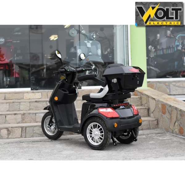 Електрическа триколка volt electric fm1 black, led, 1500w, рекуперация, магнитна спирачка