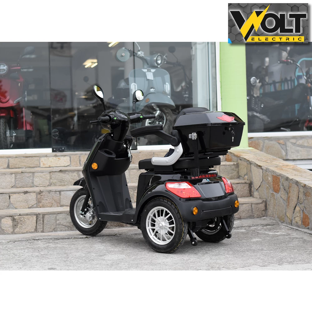 Електрическа триколка volt electric fm1 black, led, 1500w, рекуперация, магнитна спирачка