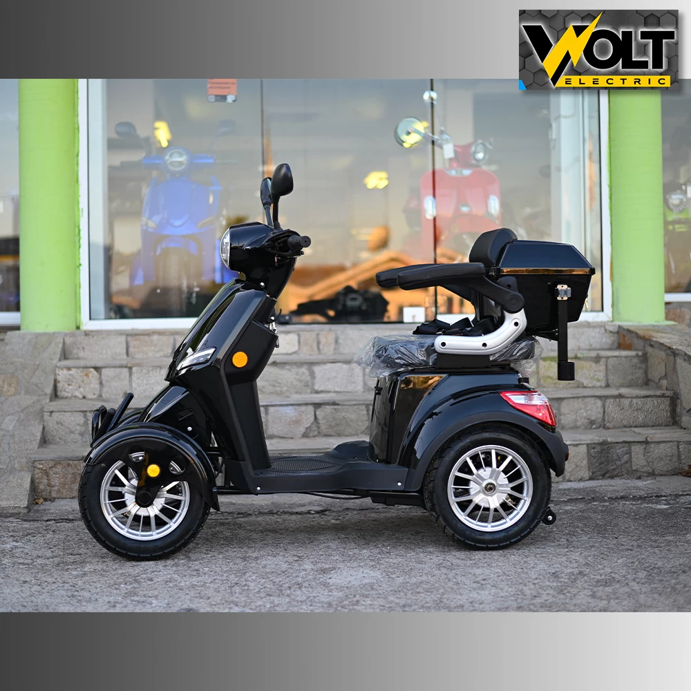 Електрическа четириколка volt electric fm4 led с магнитна спирачка и рекуперация black