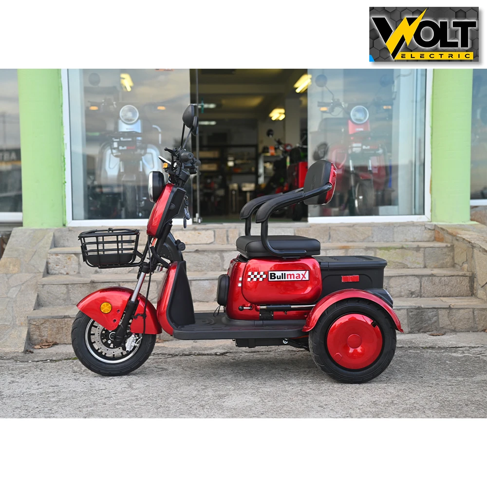 Триместна електрическа триколка c3, 2000w, 60v, 10” джанти, ce сертификат