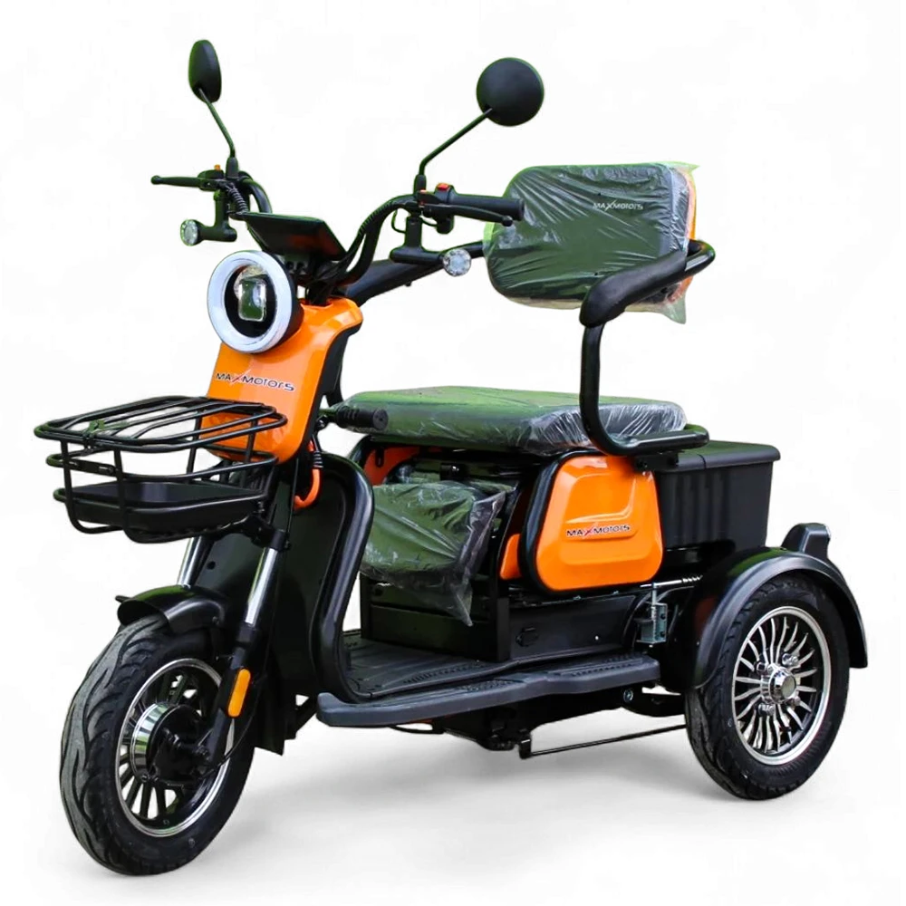 Електрическа триколка max motors x1, 1500w, 48v, 20ah, оранжев металик