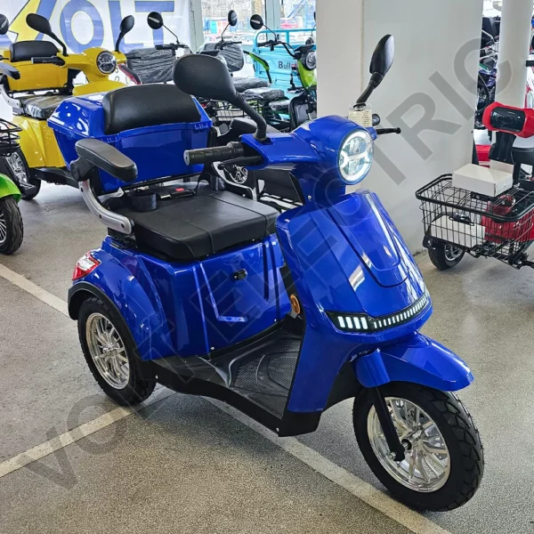 Премиум електрическа триколка volt electric fm1 led robot, с рекуперация и магнитна спирачка, 1500w, 60v, blue