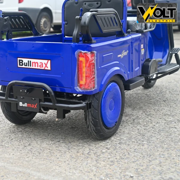 Двуместна cargo електрическа триколка bullmax a10 ce, 60v, 2800w, 20ah, синя