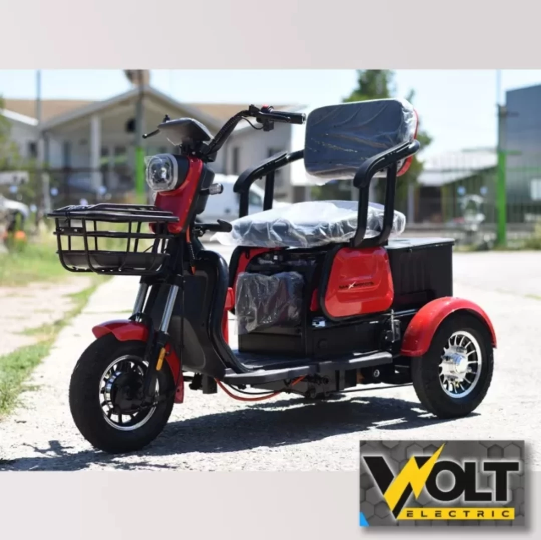 Електрическа триколка max motors x1 1500w, 48v,20ah, задно предаване, крачна спирачка, 2+1 места