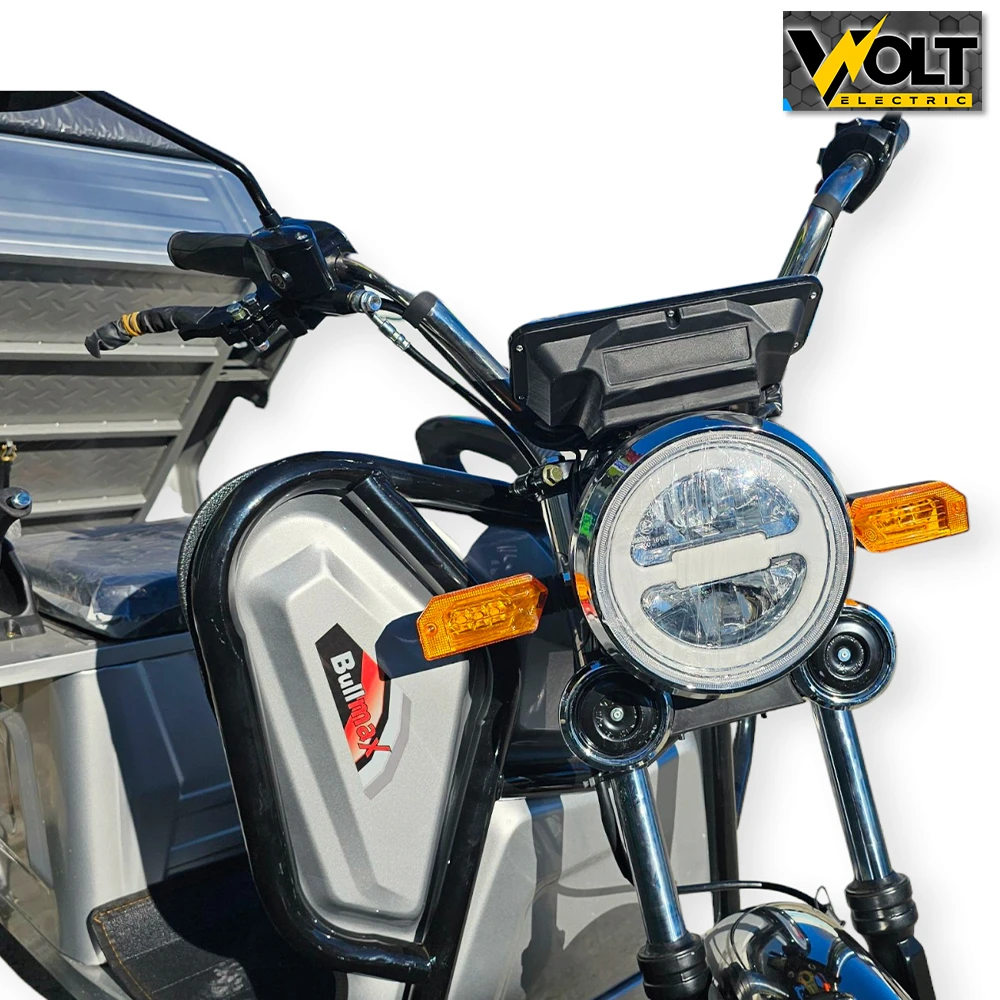 Електрическа cargo товарна триколка bullmax s 500, 60v, 20ah, 500кг. товароносимост, сив металик