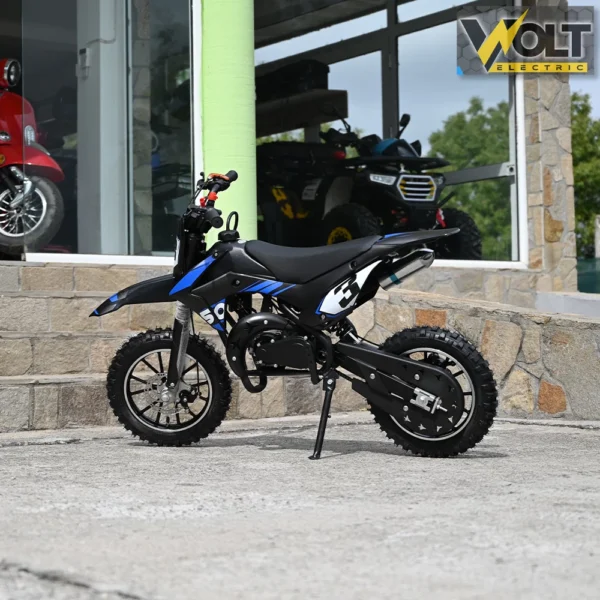 Детски бензинов кросов мотор, 50cc, dirt bike, двутактов двигател, син