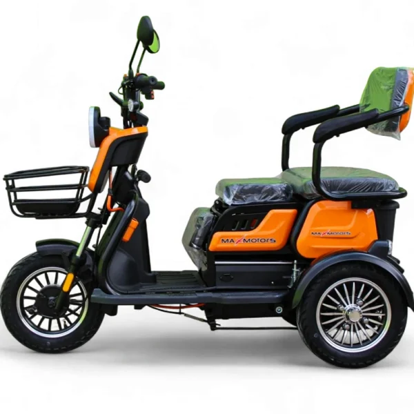 Електрическа триколка max motors x1, 1500w, 48v, 20ah, оранжев металик