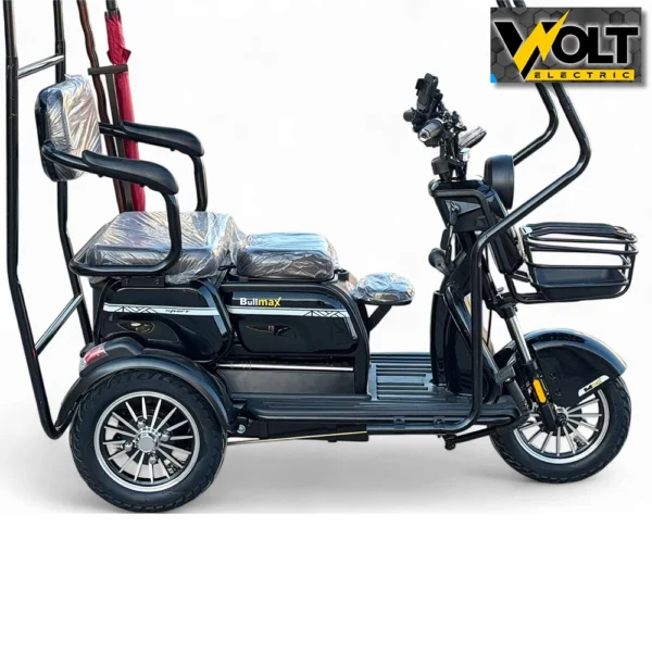 Електрическа триколка с покрив bullmax c2, 2+1 места, 60v, 1500w