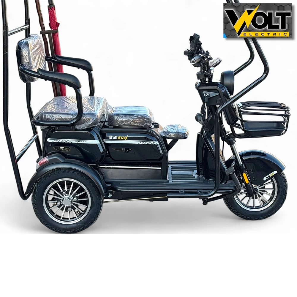 Електрическа триколка с покрив bullmax c2, 2+1 места, 60v, 1500w