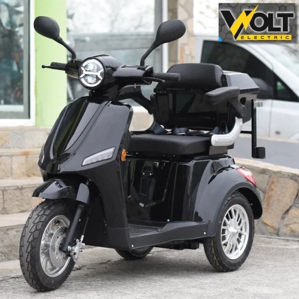 Електрическа триколка volt electric fm1 black, led, 1500w, рекуперация, магнитна спирачка