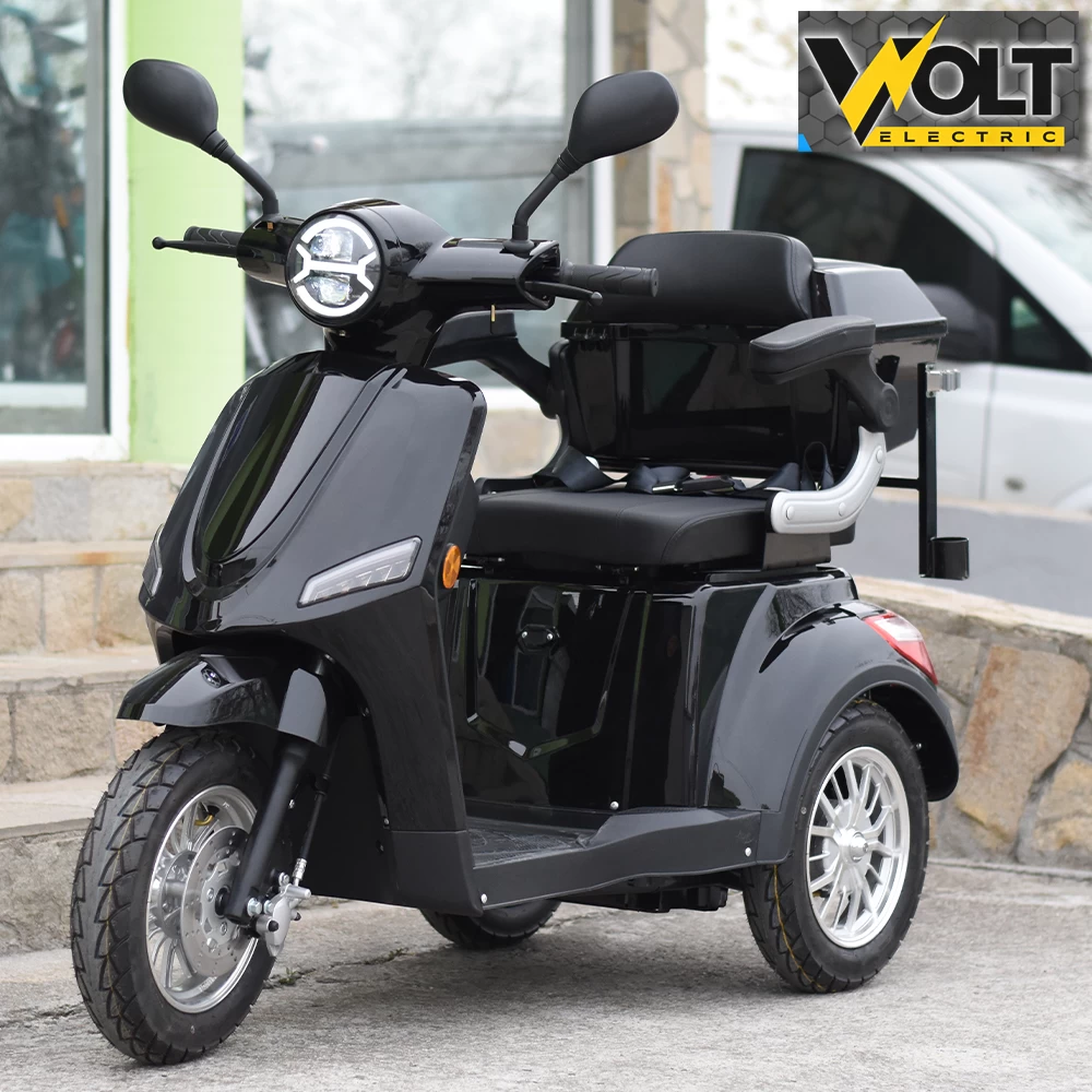 Електрическа триколка volt electric fm1 black, led, 1500w, рекуперация, магнитна спирачка