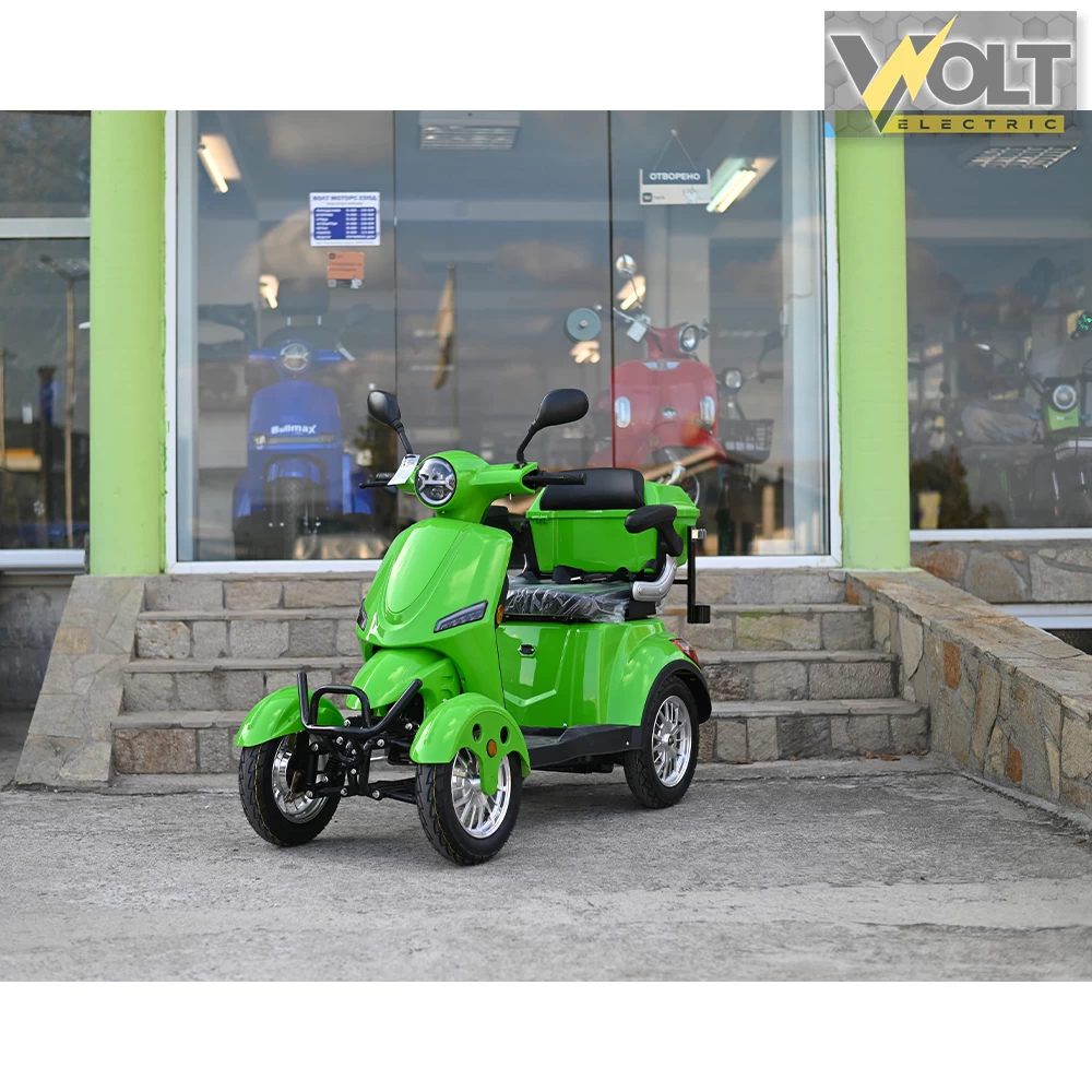 Електрическа четириколка volt electric fm4 led с магнитна спирачка и рекуперация, green