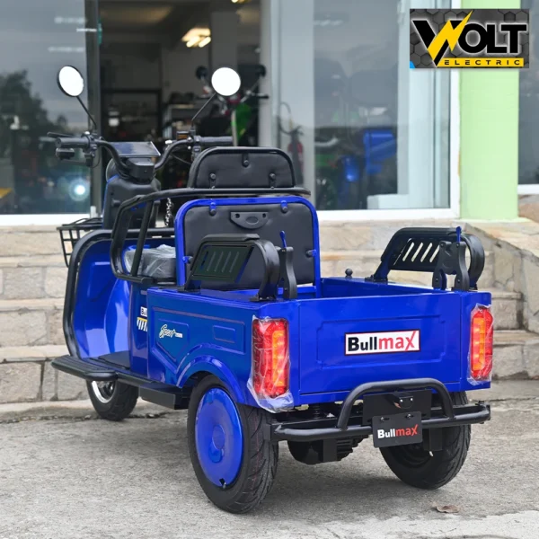 Двуместна cargo електрическа триколка bullmax a10 ce, 60v, 2800w, 20ah, синя