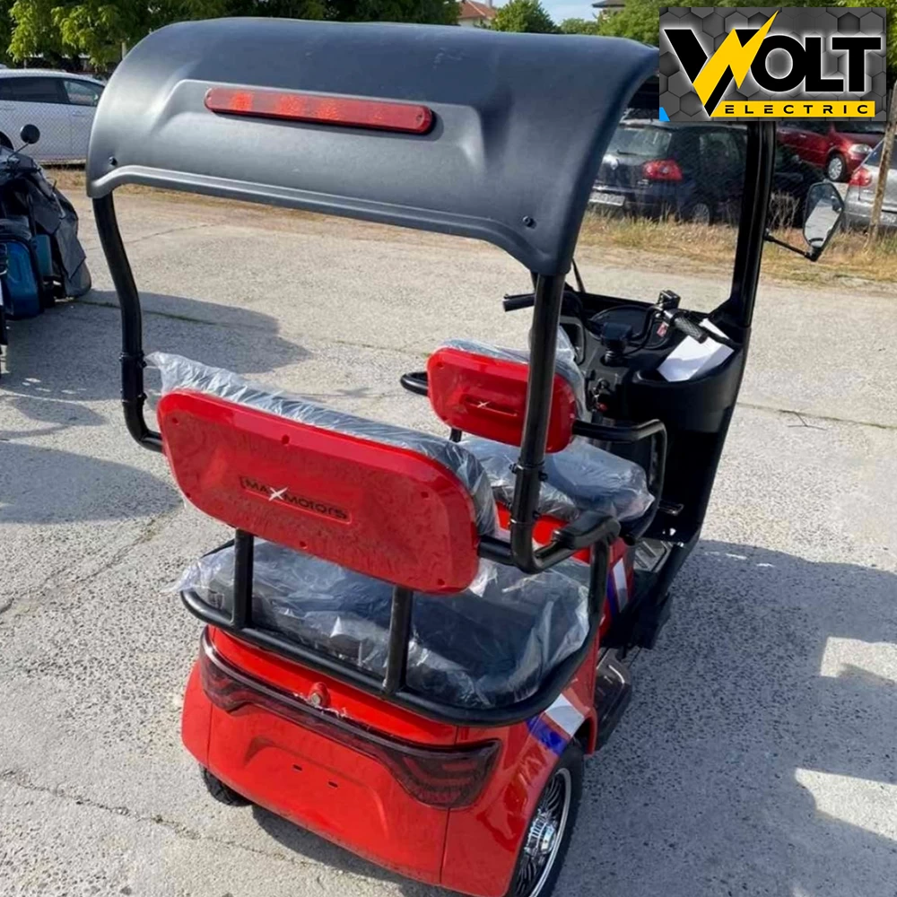 Електрическа триколка 2+1 Места, max motors 2000w, с покрив, радио, mp3, опция страници