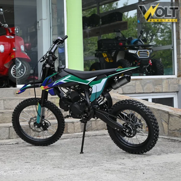 Кросов мотор 125cc, 85км/ч, 7kw, ip54, 19" предни гуми, зелен
