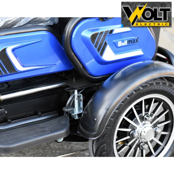 Триместна електрическа триколка bullmax c1 max, 1500w, големи 10'' гуми, тъмносин металик