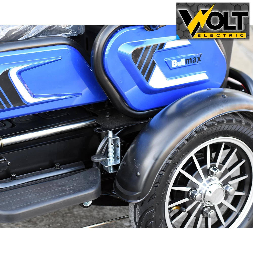 Триместна електрическа триколка bullmax c1 max, 1500w, големи 10'' гуми, тъмносин металик