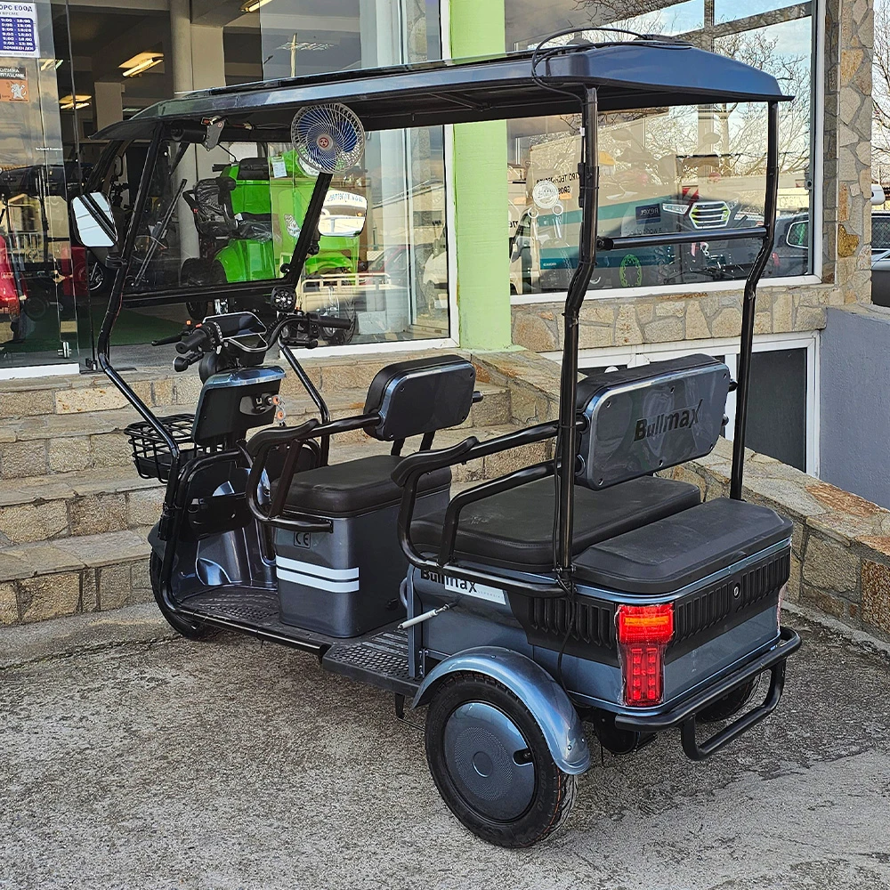 Соларна kargo електрическа триколка, триместна, bullmax b10 solar 2000w, 60v, 40ah, светлосив металик
