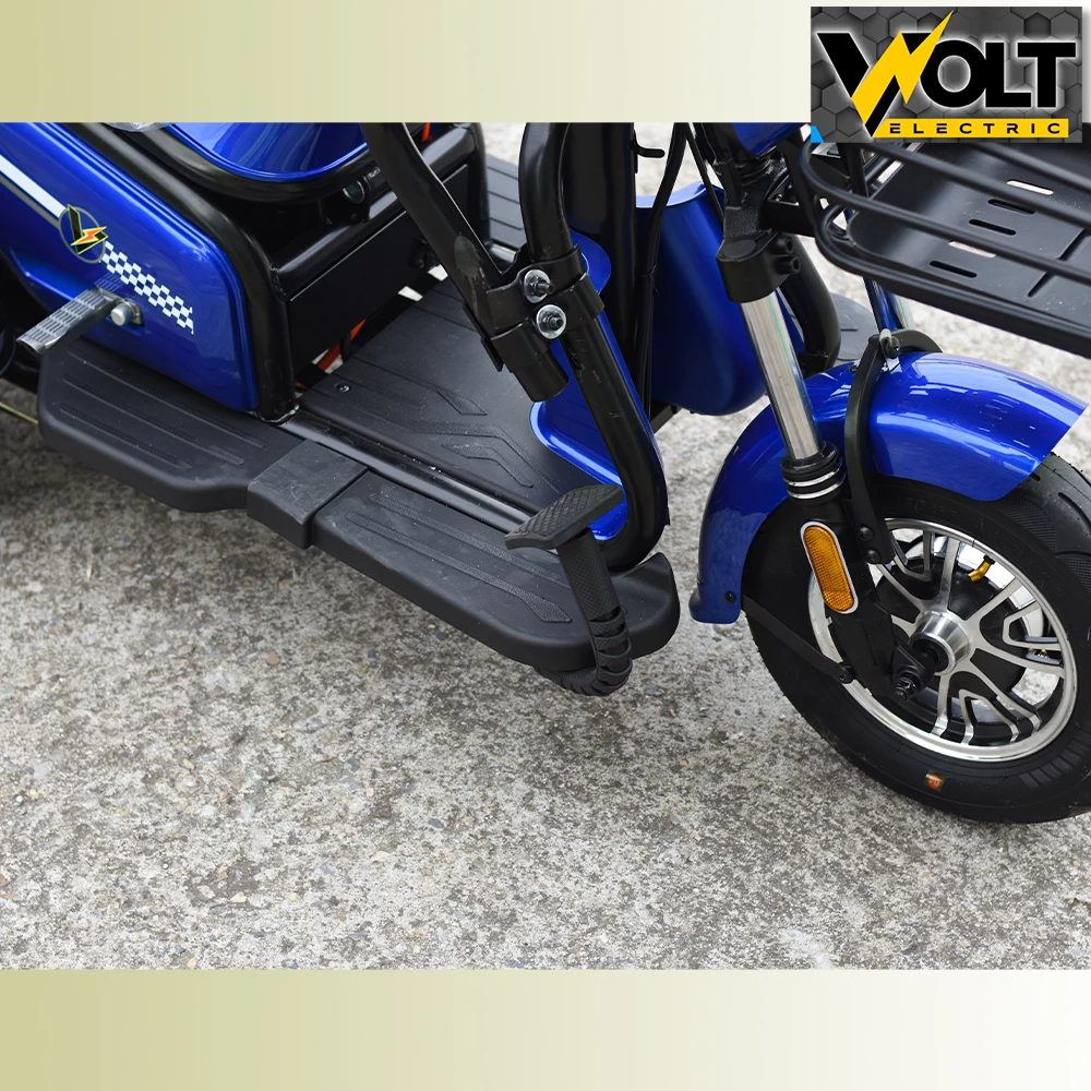 Електрическа триколка volt electric pudding с покрив и страници, 1800w, blue
