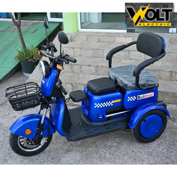 Триместна електрическа триколка c3, 2000w, 60v, 10” джанти, ce сертификат