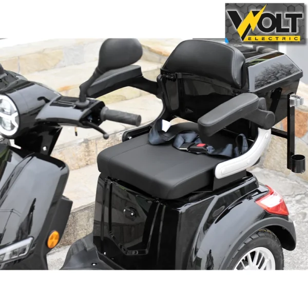 Електрическа триколка volt electric fm1 black, led, 1500w, рекуперация, магнитна спирачка