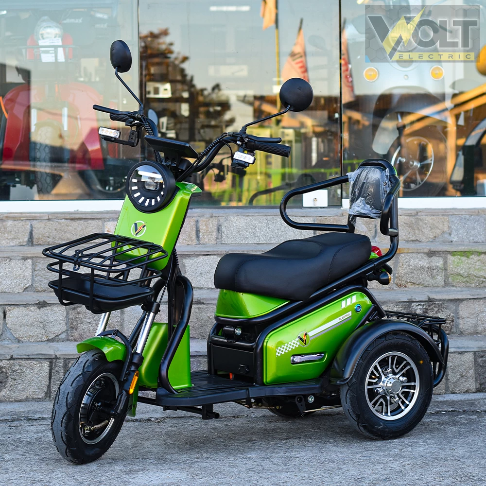 Двуместна електрическа триколка volt electric pudding pro, 1800w, зелена