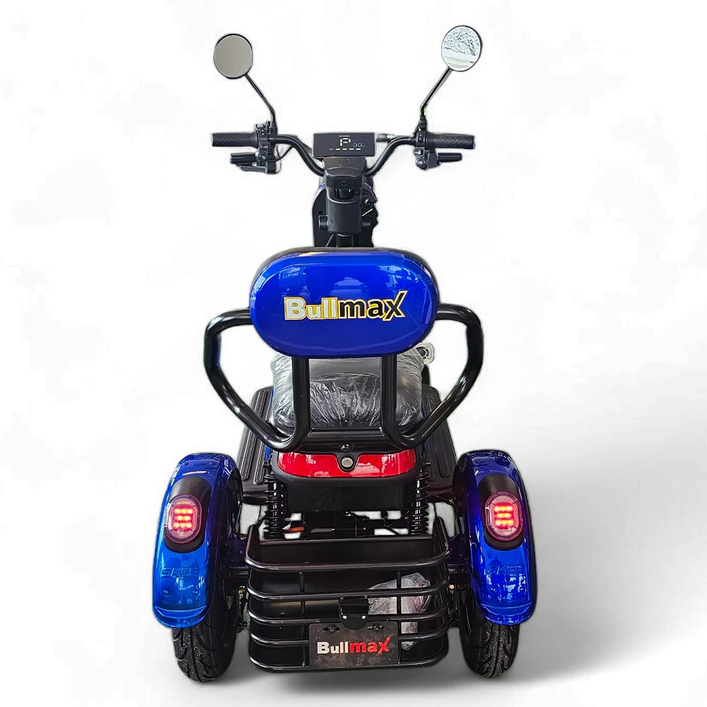 Електрическа триколка grand pudding 2000w, 60v, 20ah, ce сертификат, син металик