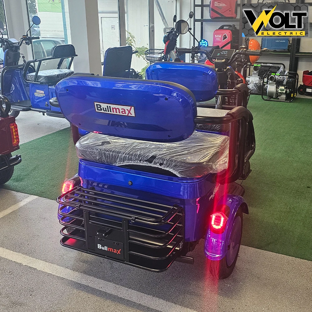 tриместна карго триколка bullmax b10 ce cargo, 2000w, 60v, със ce сертификат