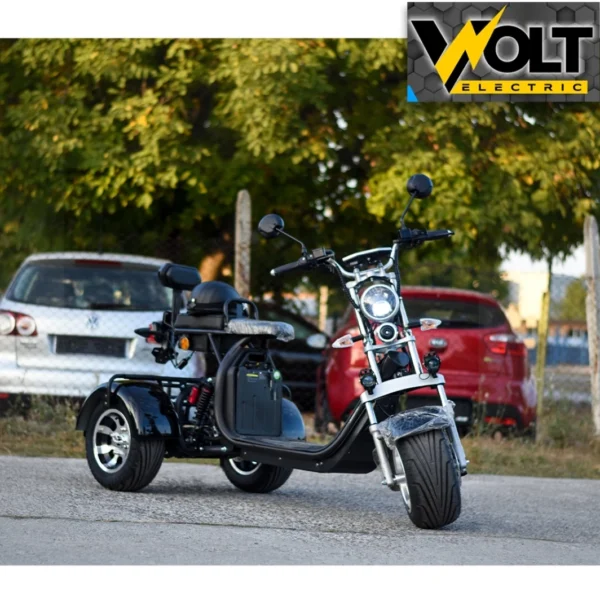 Електрическа триколка volt electric harley 3000w black, 21ah литиева батерия