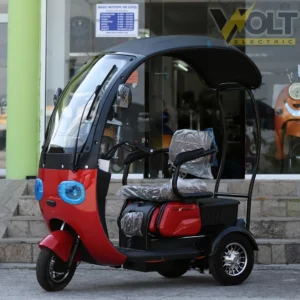 Електрическа триколка с покрив max motors apple red 1500w, 48v, 20ah, 2+1 места