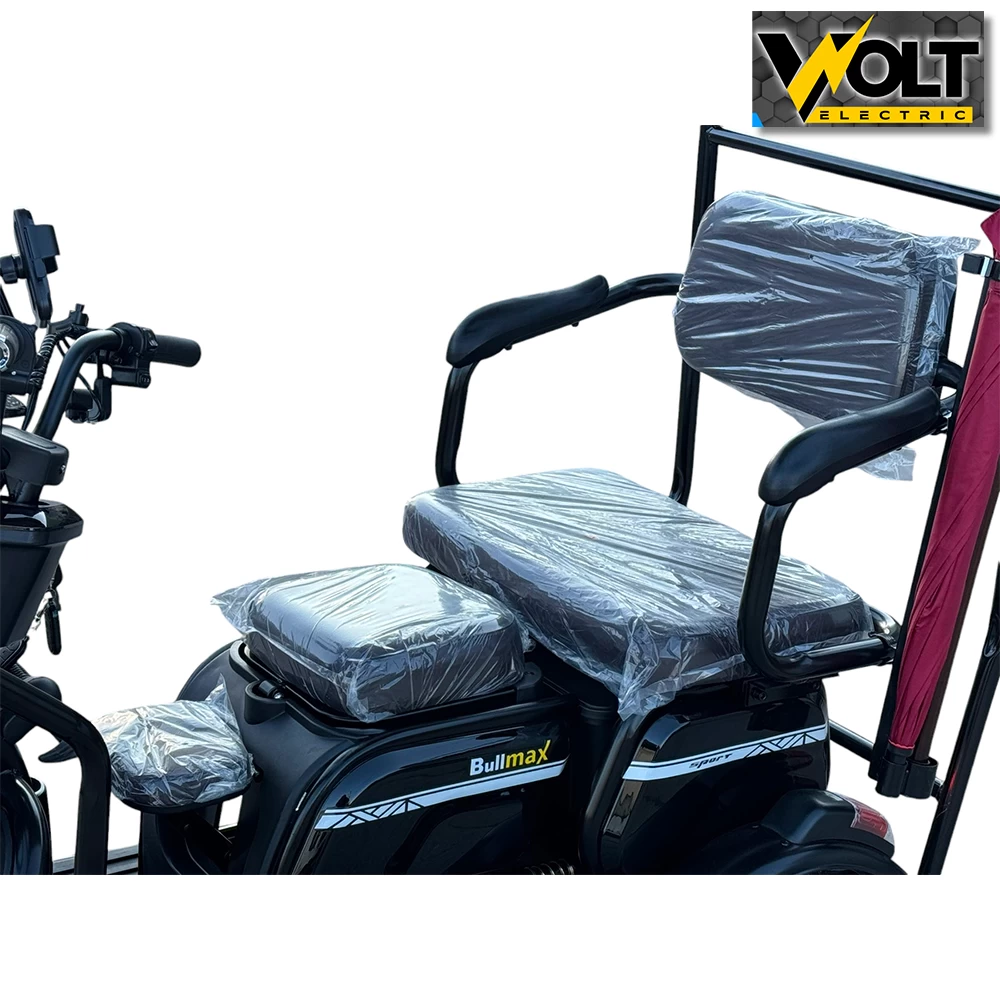 Електрическа триколка с покрив bullmax c2, 2+1 места, 60v, 1500w