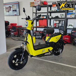 Двуместен електрически скутер велосипед с педали bullmax buzz 16" джанти, 750w, 12ah, жълт