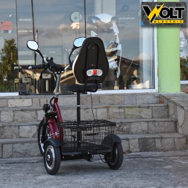 Електрическа триколка volt electric a3+ с два двигателя, задно задвижване, 1200w, 48v, red