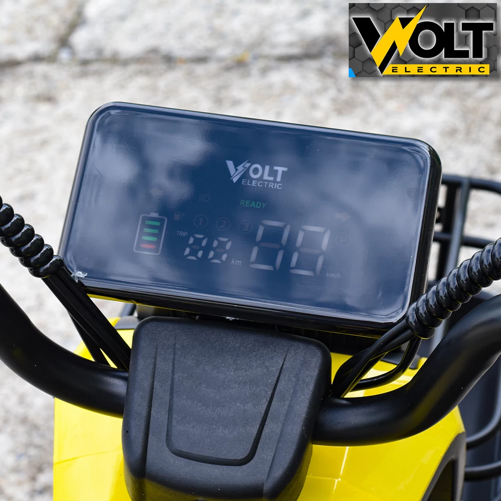 Двуместна електрическа триколка volt electric pudding pro 1800w, жълта