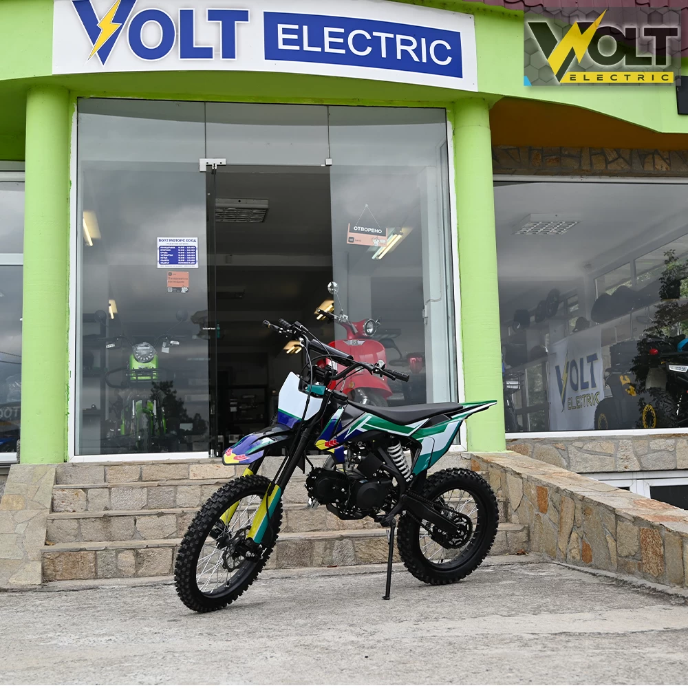 Кросов мотор 125cc, 85км/ч, 7kw, ip54, 19" предни гуми, зелен