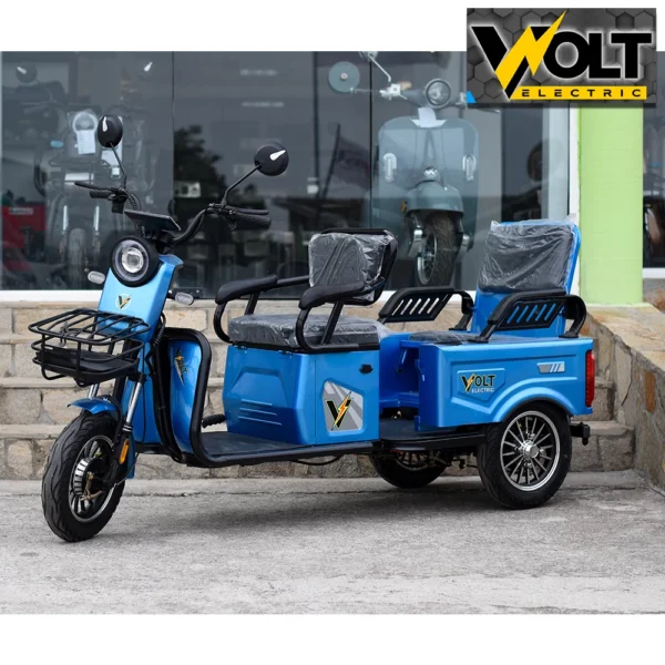 Двуместна cargo електрическа триколка volt electric a10, 1500w, blue