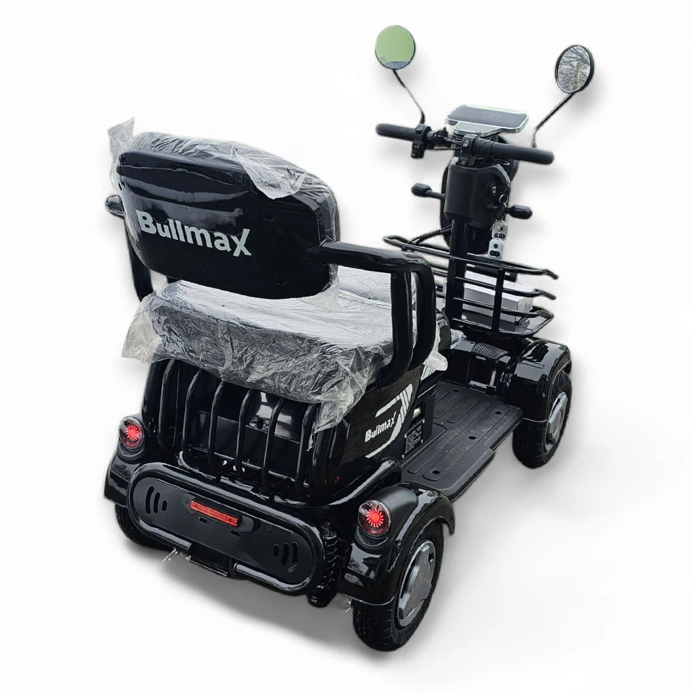 Електрическа четириколка за възрастнии трудноподвижни bullmax a9, 1500w, 48v, 20ah, черна